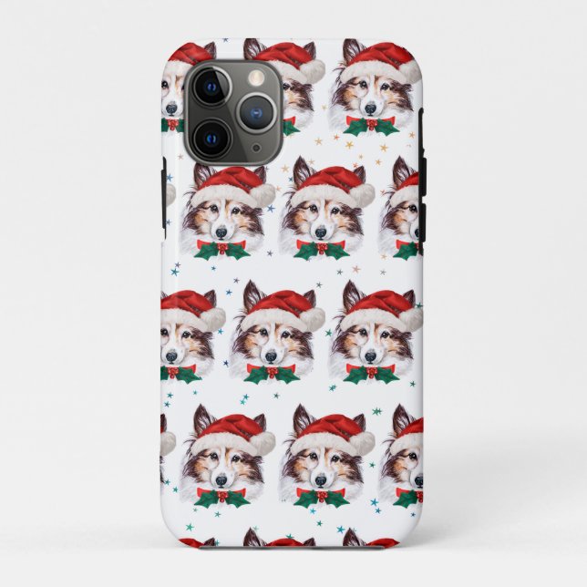 Sheltie Dog Breed Christmas Stars Case-Mate iPhone Case (Back)