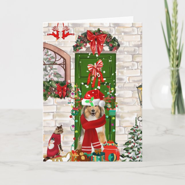 Sheltie Dog Christmas  Card (Front)