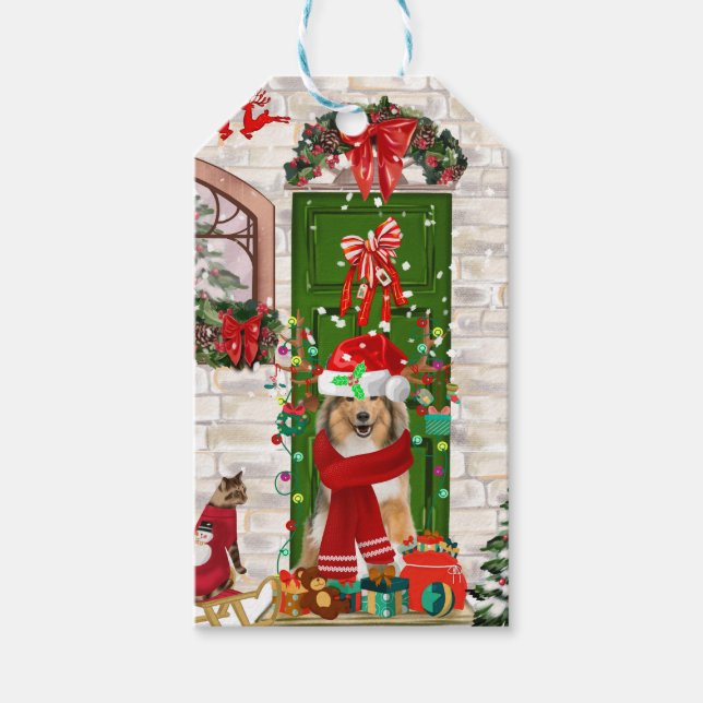 Sheltie Dog Christmas  Gift Tags (Front)
