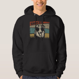 Sheltie Dog Cool Simple Vintage Retro Style Hoodie