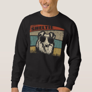 Sheltie Dog Cool Simple Vintage Retro Style Sweatshirt