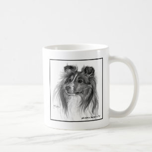 Sheltie Dog Drawing by Glenda S. Harlan Coffee Mug