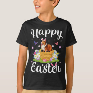 Sheltie Dog Happy Easter Egg Hunt Bunny Ear Easter T-Shirt