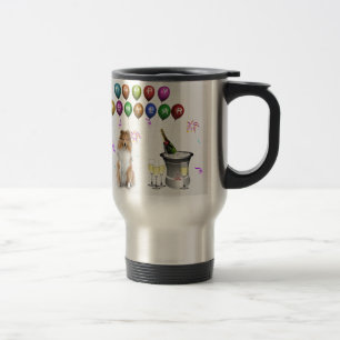 Sheltie Dog Happy New Year Travel Mug