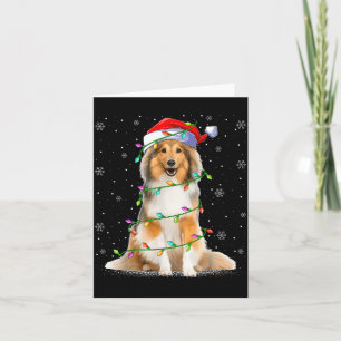 Sheltie Dog Lover Xmas Lighting Santa Sheltie Chri Card