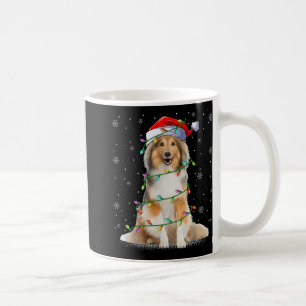 Sheltie Dog Lover Xmas Lighting Santa Sheltie Chri Coffee Mug