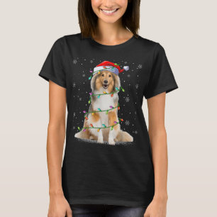 Sheltie Dog Lover Xmas Lighting Santa Sheltie Chri T-Shirt