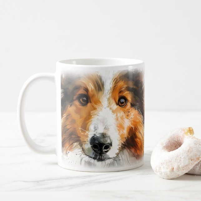Sheltie Dog Mum Coffee Mug (With Donut)