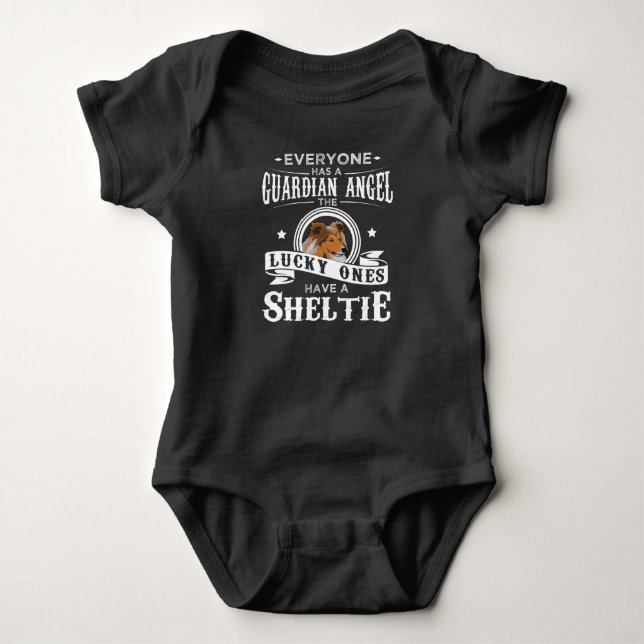 Sheltie Dog Owner Funny Gift Idea Baby Bodysuit (Front)
