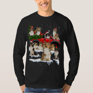 Sheltie Dog Red Truck Christmas Tree Santa Ugly Xm T-Shirt