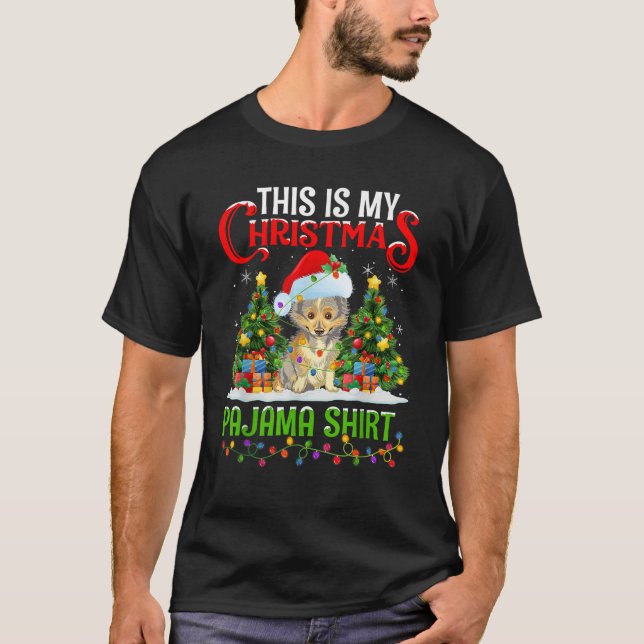 Sheltie Dog Xmas Lights This Is My Christmas Pajam T-Shirt (Front)