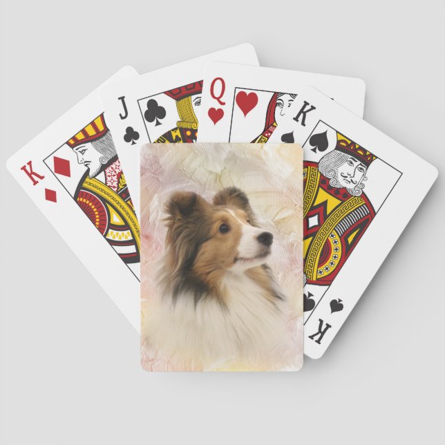 Sheltie face playing cards (Back)