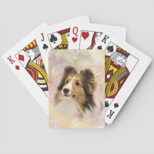 Sheltie face playing cards