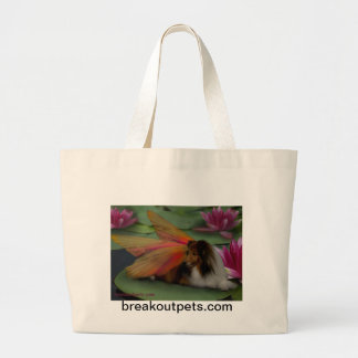 Sheltie Fairy on Lily Pad Jumbo Tote