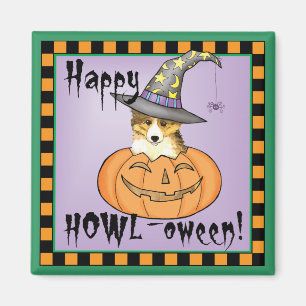 Sheltie Halloween Magnet