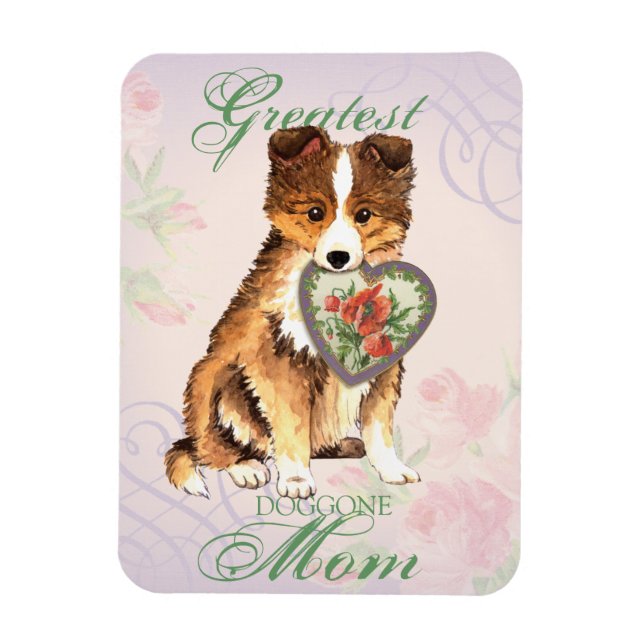 Sheltie Heart Mum Magnet (Vertical)