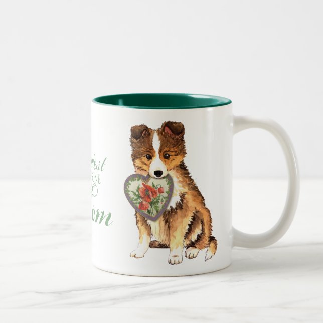 Sheltie Heart Mum Two-Tone Coffee Mug (Right)