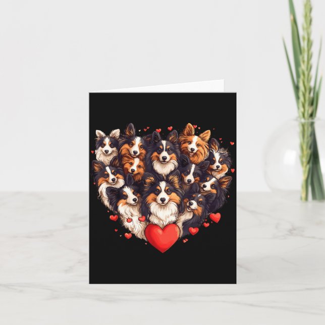 Sheltie Heart-shaped Cute Sheltie Dog Lover Men Wo Card (Front)