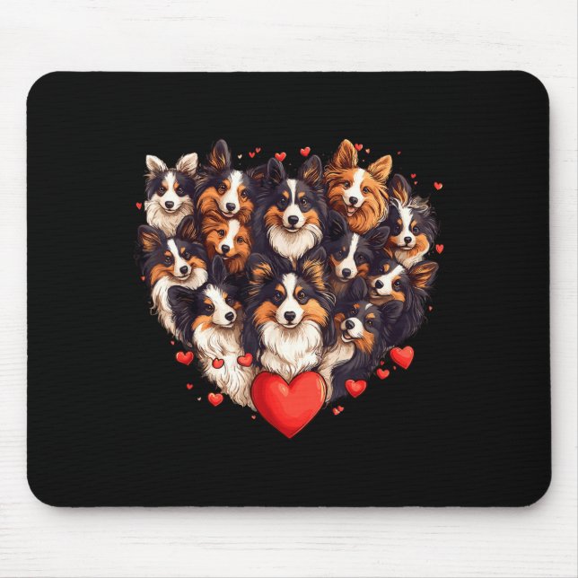 Sheltie Heart-shaped Cute Sheltie Dog Lover Men Wo Mouse Mat (Front)