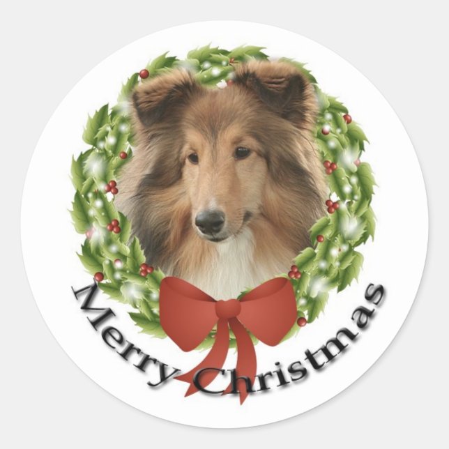 Sheltie Holiday #3 Sticker (Front)