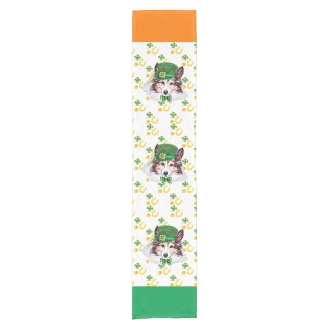Sheltie Holiday Home Decor St Patrick Day Short Table Runner (Front)