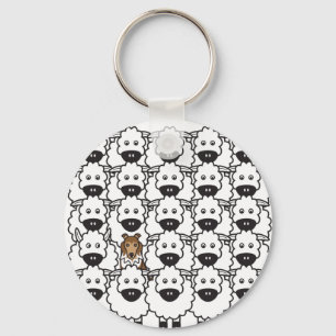 Sheltie in the Sheep Key Ring