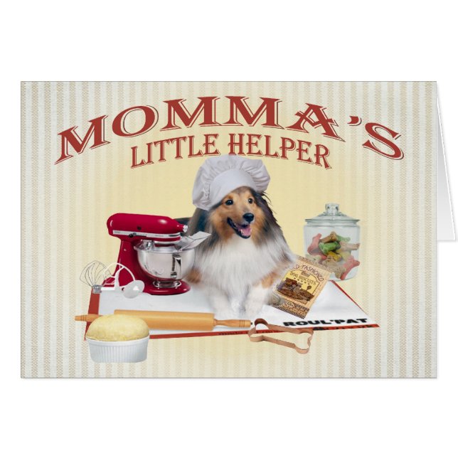 Sheltie Momma's Helper cards (Front Horizontal)