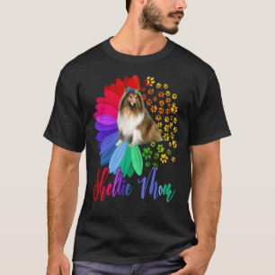 Sheltie Mum A Half Sunflower Sheltie Dog Mother's T-Shirt
