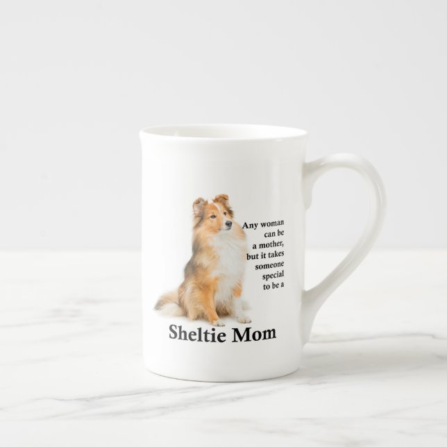 Sheltie Mum Bone China Mug (Right)