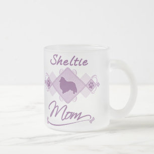 Sheltie Mum Frosted Glass Coffee Mug
