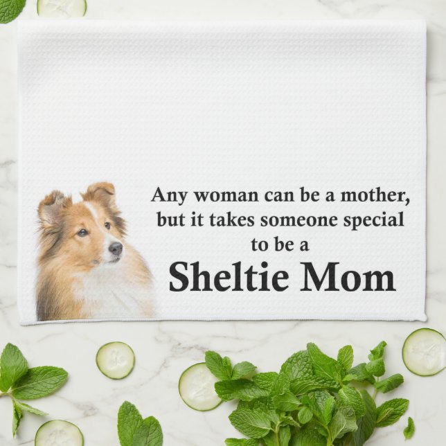 Sheltie Mum Kitchen Towel (Folded)