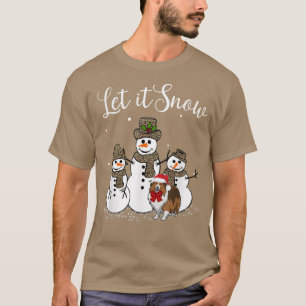 Sheltie Mum Let It Snow Snowman Leopard Print 545 T-Shirt