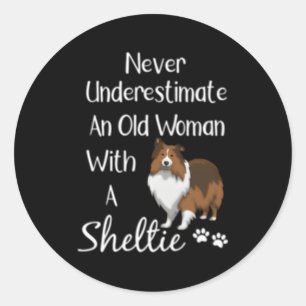 Sheltie Old And Sheltie Sheltie Mom Classic Round Sticker