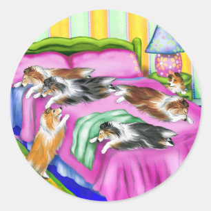 Sheltie Pink Comfort Classic Round Sticker