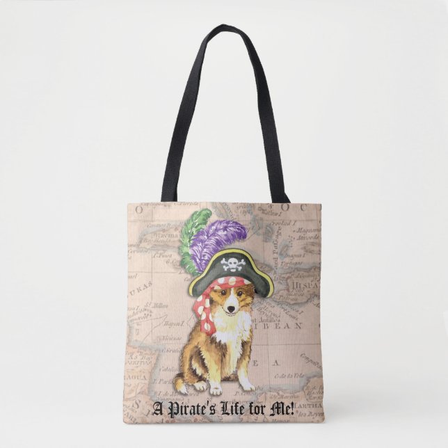 Sheltie Pirate Tote Bag (Front)