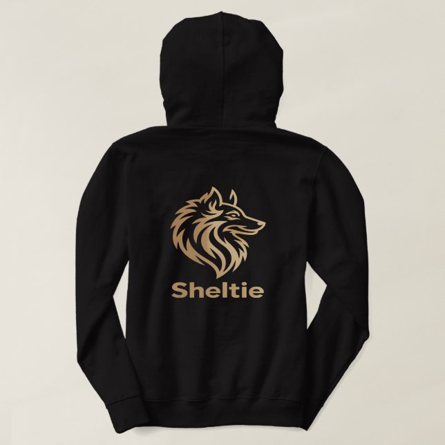 Sheltie Premium Gold Design Hoodie (Design Back)