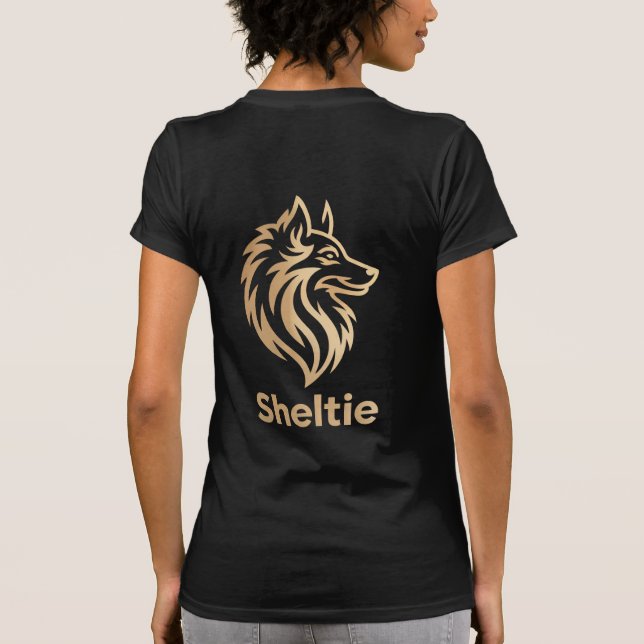 Sheltie Premium Gold Design T-Shirt (Back)