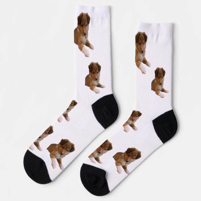 Sheltie Puppy Socks (Left)