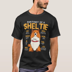 Sheltie Shetland Sheepdog Anatomy Funny Dog Mum Da T-Shirt