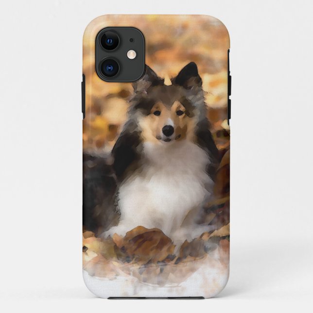 Sheltie Shetland Sheepdog Art Painting Case-Mate iPhone Case (Back)