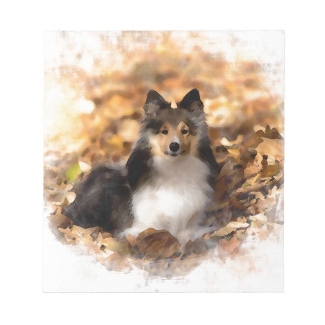 Sheltie Shetland Sheepdog Art Painting Notepad (Front)