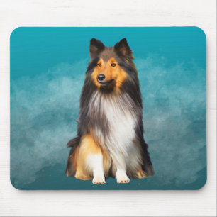 Sheltie Shetland Sheepdog Art Portrait Mouse Mat