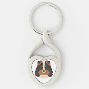 Sheltie, Shetland Sheepdog dog mix Key Ring