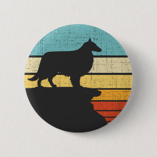  Sheltie Shetland Sheepdog Retro Vintage Dog Lover 6 Cm Round Badge
