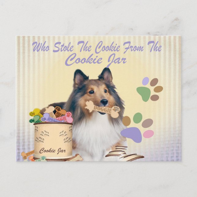 Sheltie Stole The Cookie From Cookie Jar Cards (Front)