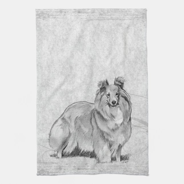 Sheltie Tea Towel (Vertical)