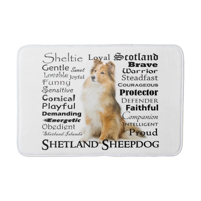 Sheltie Traits Bath Mat (Front)