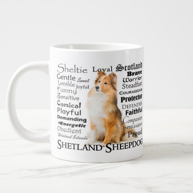 Sheltie Traits Jumbo Mug (Left)