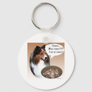 Sheltie Turkey Key Ring
