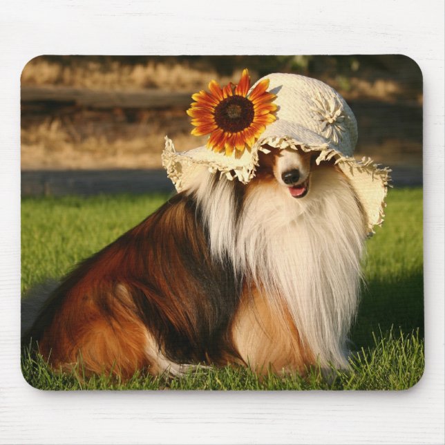 Sheltie with Hat Mouse Mat (Front)